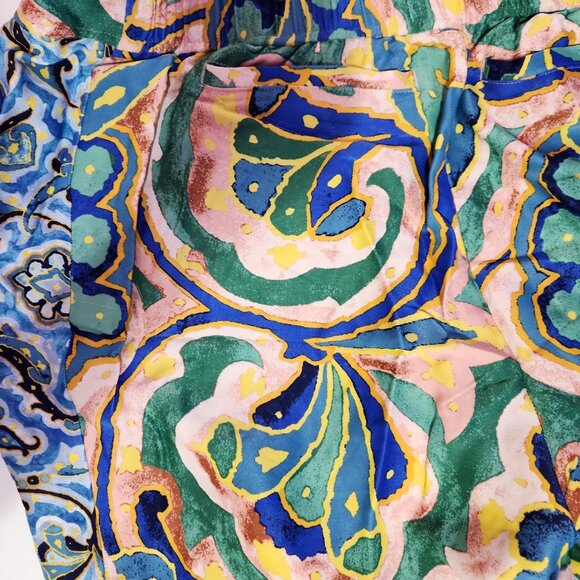 Anthropologie Maeve Rhiannon Satin Cropped Flare Pants Colorful Abstract Sz 18W - Picture 9 of 13